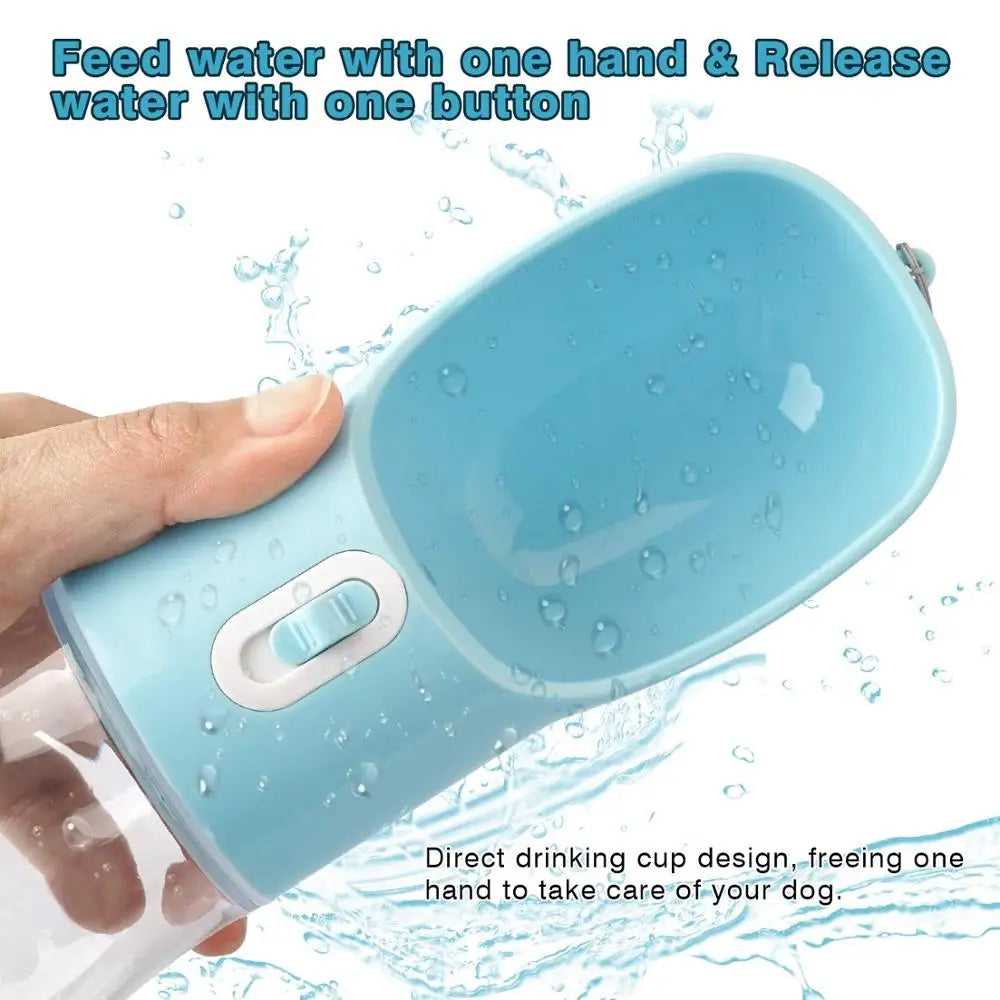 Pet Travel Water Bottle With Food Dispenser