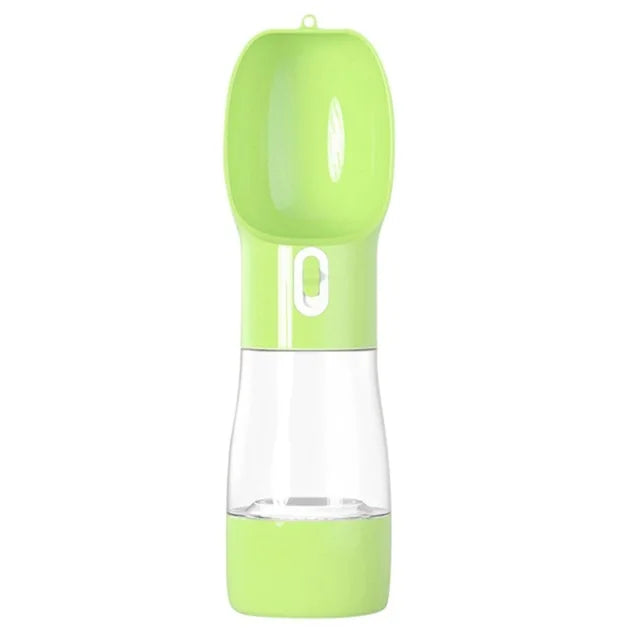 Pet Travel Water Bottle With Food Dispenser