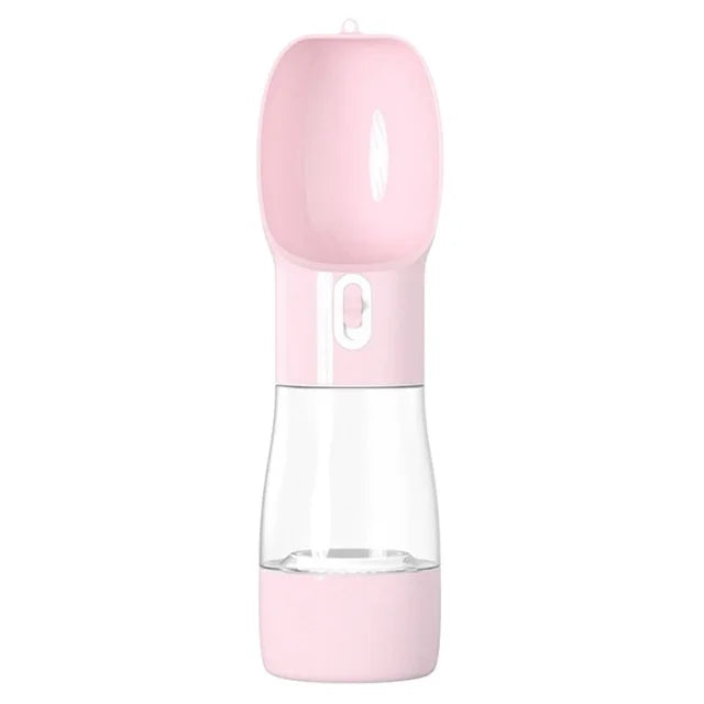 Pet Travel Water Bottle With Food Dispenser