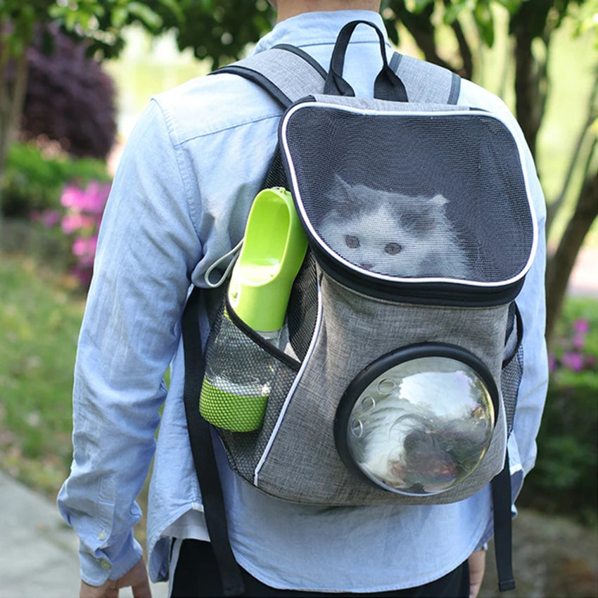 Pet Travel Water Bottle With Food Dispenser