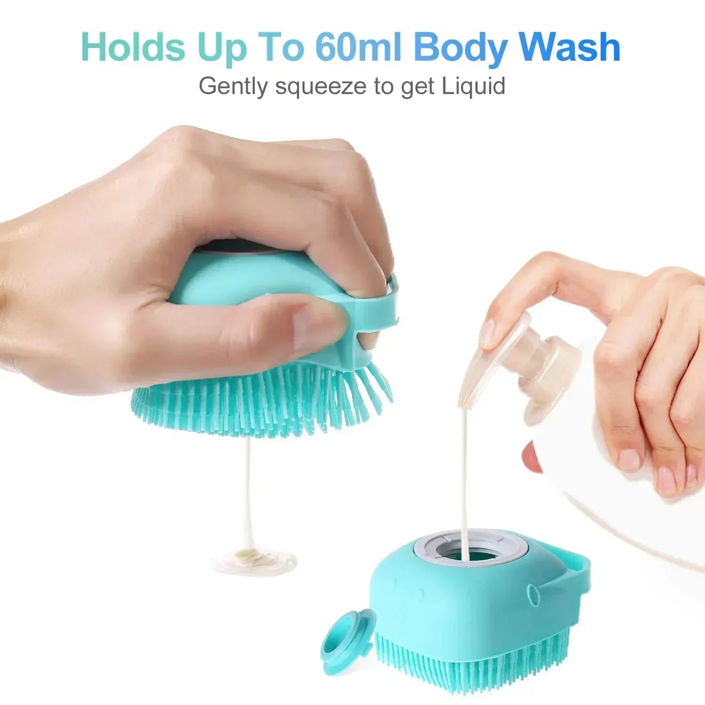 Pet Bath Soap-Dispensing Massage Brush