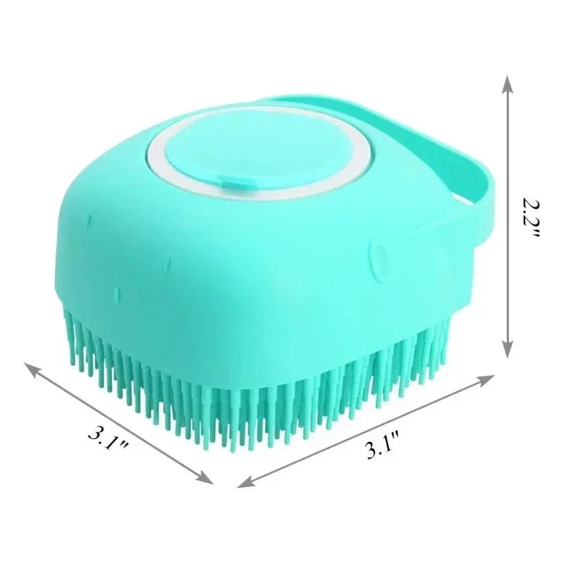 Pet Bath Soap-Dispensing Massage Brush